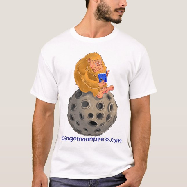 T-shirt Strange Moon Press Bigfoot sur la Lune (Devant)