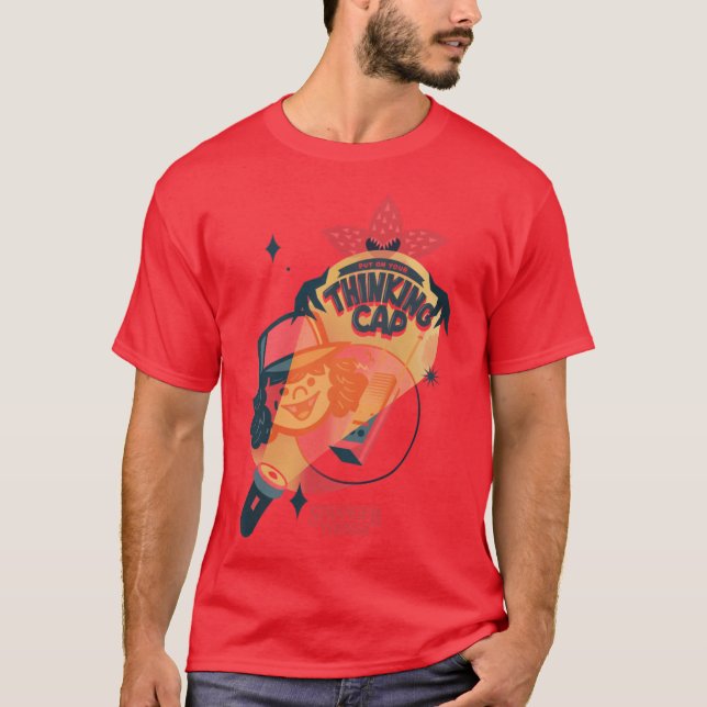 T-shirt Strangerhings 4 Dustin Demogorgonhinking Cap vinta (Devant)