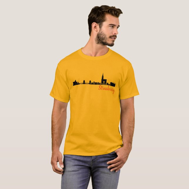 T-shirt Strasbourg France City Skyline, 2 hommes (Devant entier)