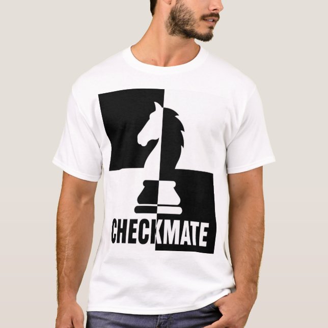 T-shirt Stratégie de Cavalier d'Échecs Échec et Mat (Devant)