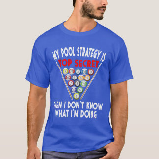 T-shirt Stratégie de piscine secrète 8 balles amusant Joue