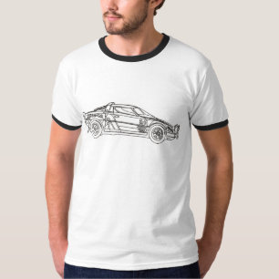 T-shirt Stratos Lancia Rally Voiture Outline Tee Hikingduc