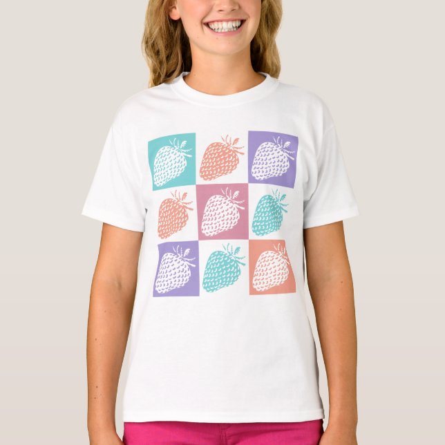 T-shirt Strawberries Colorful Summer (Devant)