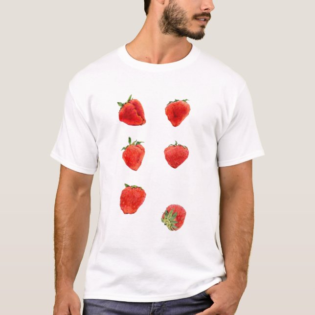 T-shirt Strawberries Falling Mens (Devant)