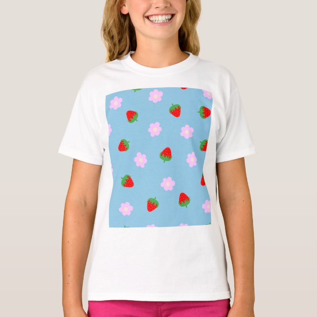 T-shirt Strawberries & Flowers (Devant)