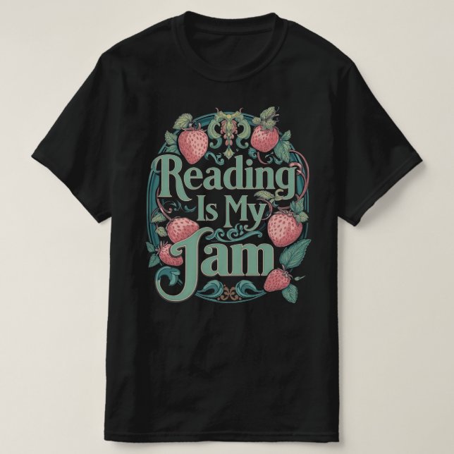 T-shirt Strawberry Book Lover – La lecture est ma  (Design devant)