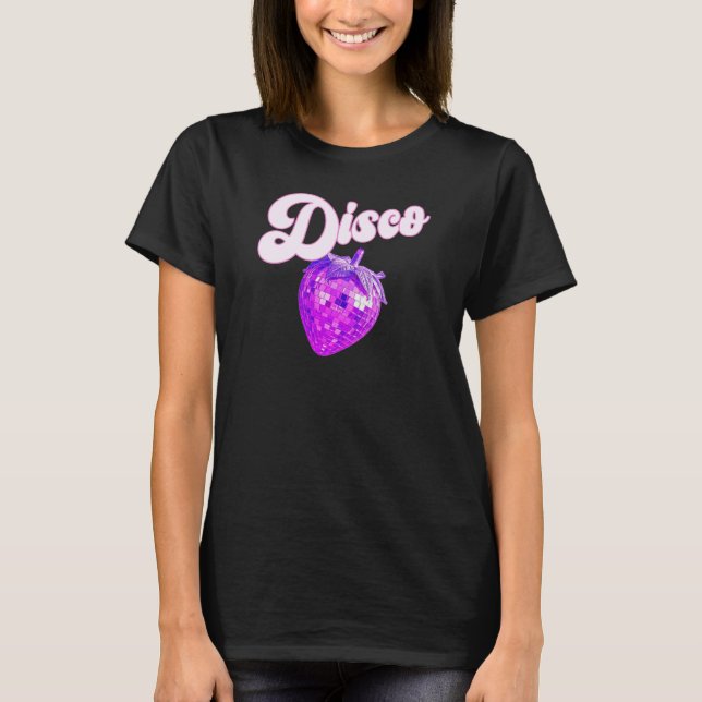 T-shirt Strawberry disco ball retro (Devant)