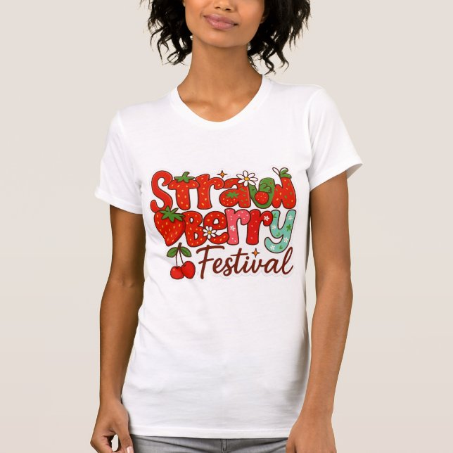 T-shirt Strawberry Fruit festival｜Strawberry love png｜Stra (Devant)