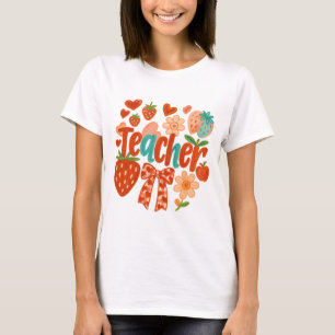 T-shirt strawberry gifted teacher shirt|Checked teacher pn