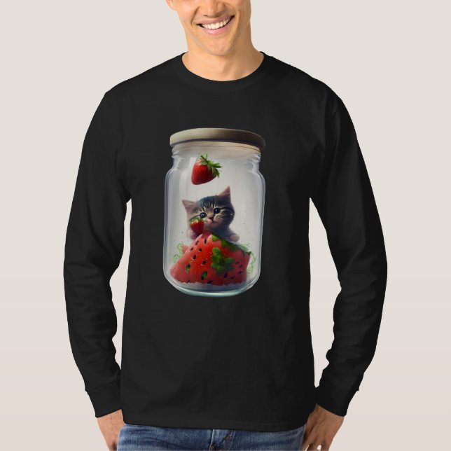 T-shirt Strawberry Ice Cream Sundae Kitten Gelato Berry Ca (Devant)