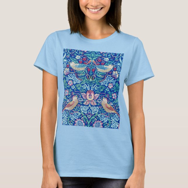 T-shirt Strawberry Thief Blue, William Morris (Devant)
