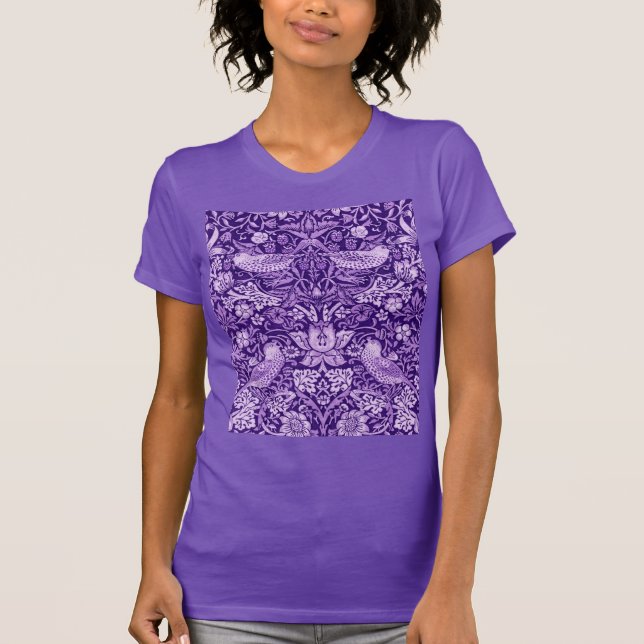 T-shirt Strawberry Thief Purple, William Morris (Devant)