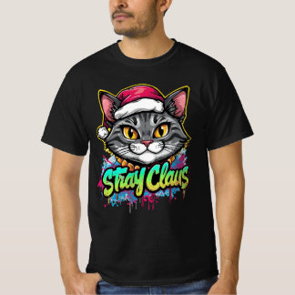 T-shirt Stray Claus – Graffiti Christmas Cat Design