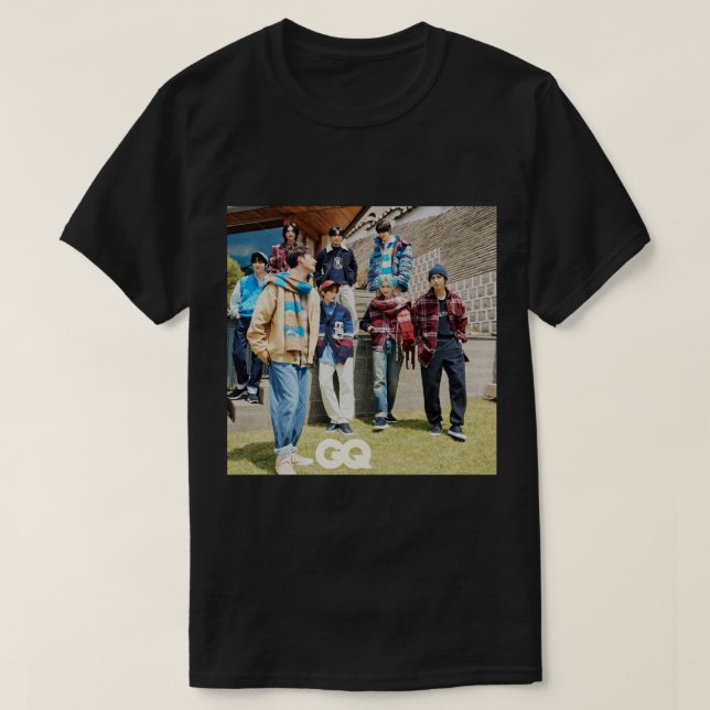 T-shirt Stray Kids GQ SKZ kpop to8 bang chan lee know chan (Design devant)