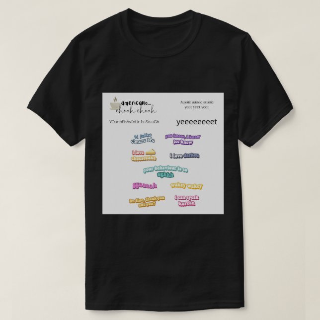T-shirt Stray Kids Iconic Lines paroles de skz Value Pack  (Design devant)
