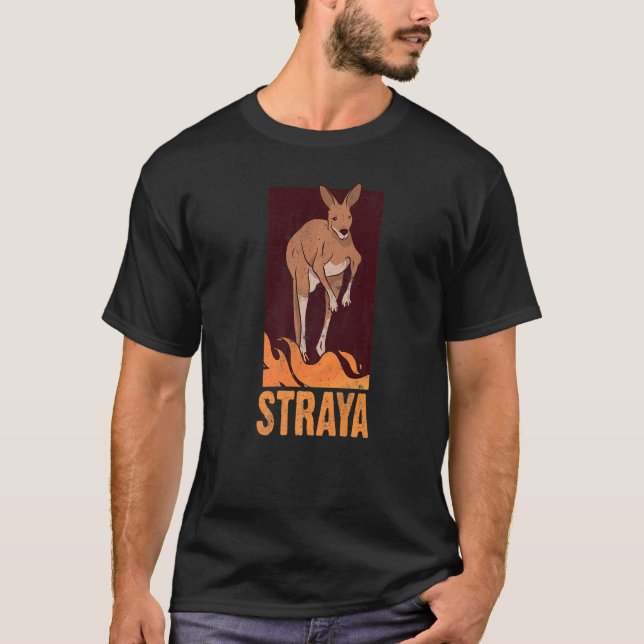 T-shirt Straya Patriotique Australien Kangaroo Australie (Devant)