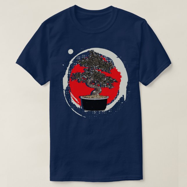 T-shirt Stre Cercle Zen Bouddhiste Japonais Bonsai Tree (Design devant)