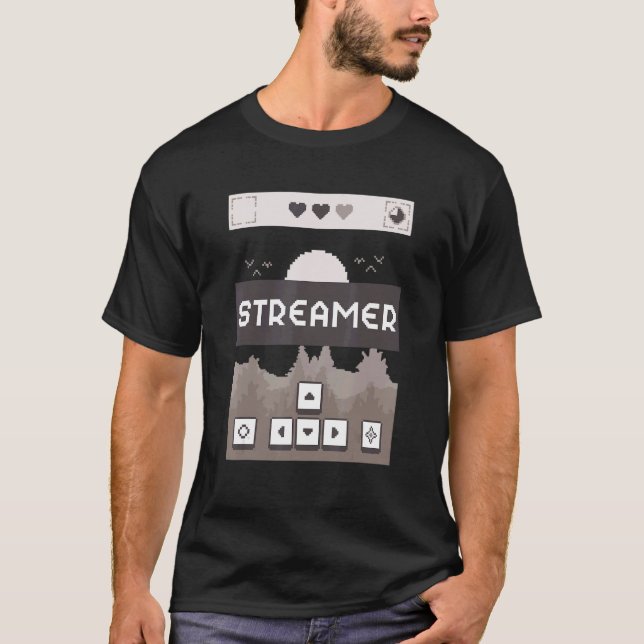T-shirt Streamers Indie Retro Pixel Graphics Jeu (Devant)