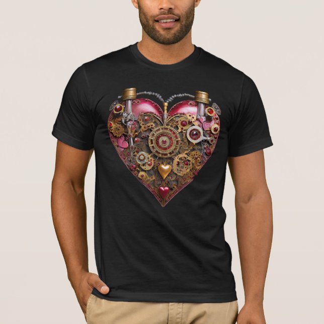 T-shirt Streampunk Heart Ruby Valentine (Devant)