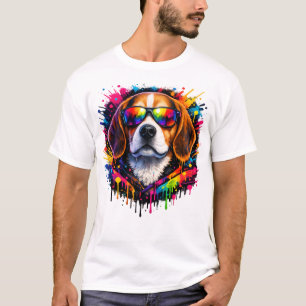 T-shirt Street Art Beagle Color Splash   chiens 