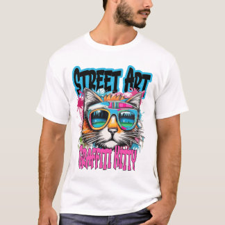 T-shirt Street art graffiti kitty 1