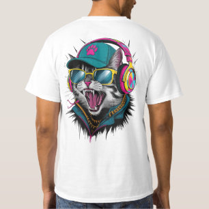 T-shirt Street Cat DJ Attitude – Art de rue audacieux