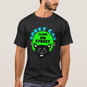 T-shirt street cat seul dans la rue