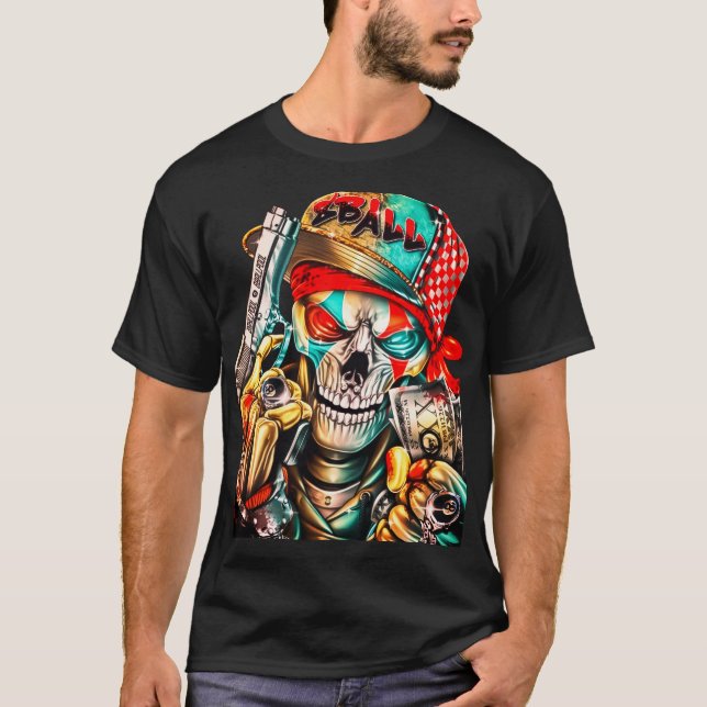 T-shirt Street Hustle Skull Graphic - Urban King Edition (Devant)