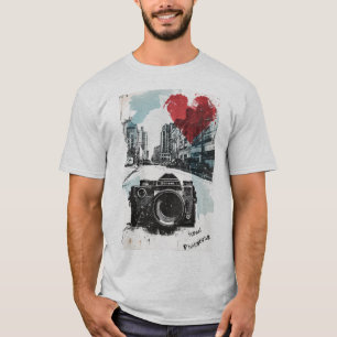 T-shirt Street Photography avec cœur et paysage urbain