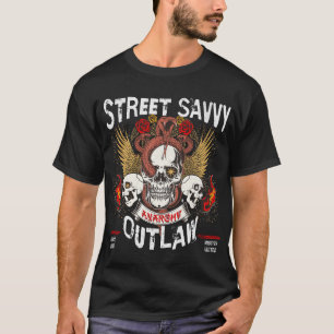 T-shirt Street Savvy Outlaw Design du crâne