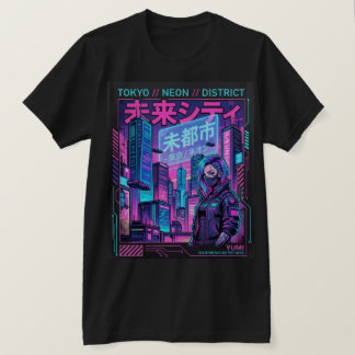 T-Shirt Streetwear Cyberpunk du Quartier Néon de T