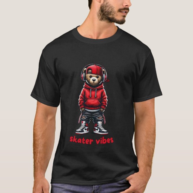 T-shirt Streetwear Inspiré Musique Teddy Bear Design (Devant)