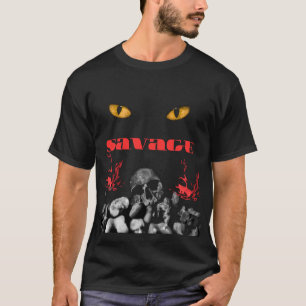 T-Shirt Streetwear Sombre Yeux de Crâne Sauvage