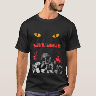 T-Shirt Streetwear Sombre Yeux de Crâne Sauvage