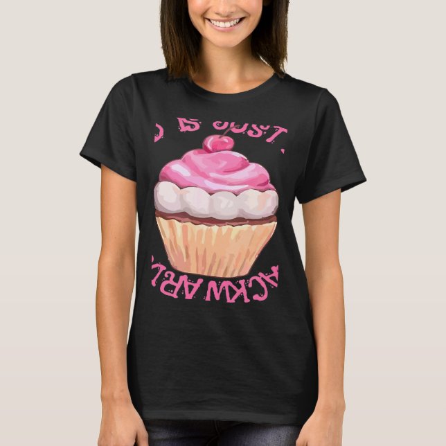 T-shirt Stress Est Juste Desserts À L'Arrière Cupcake (Devant)