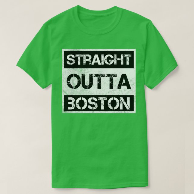 T-shirt Stright Outta Boston Massachusetts Vintage Distre (Design devant)