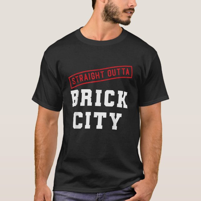 T-shirt Stright Outta Brick City Newark NJ City New Jerse (Devant)