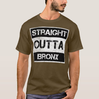 T-shirt Stright Outta Bronx Souvenir Vintage en détresse