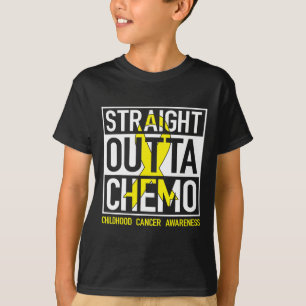 T-shirt Stright Outta Chemo Gold Ribbon Cancer de l'enfanc