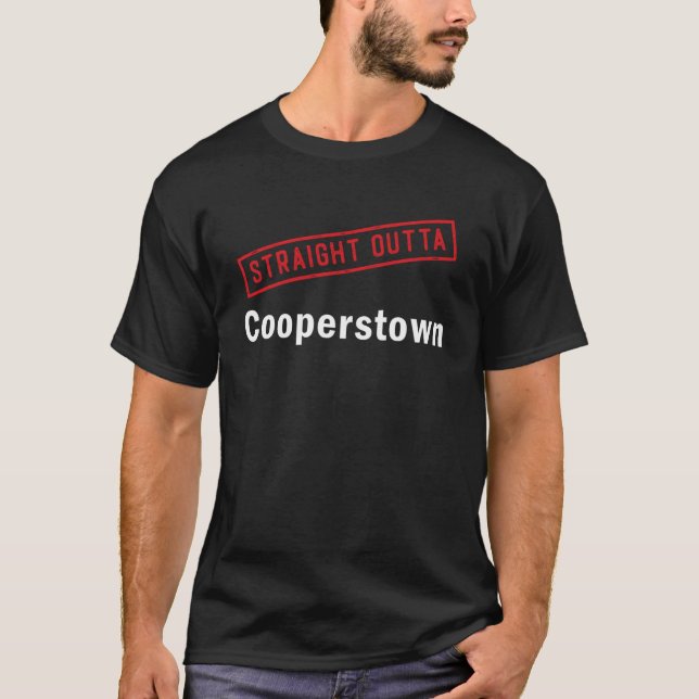 T-shirt Stright Outta Copperstown New York NY Baseball Fa (Devant)