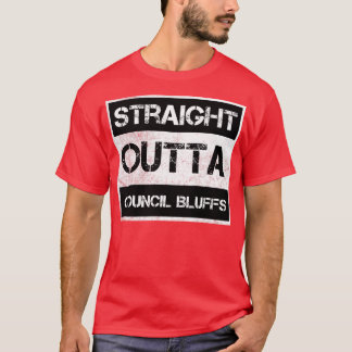 T-shirt Stright Outta Council Bluffs ville Iowa Vintage Di