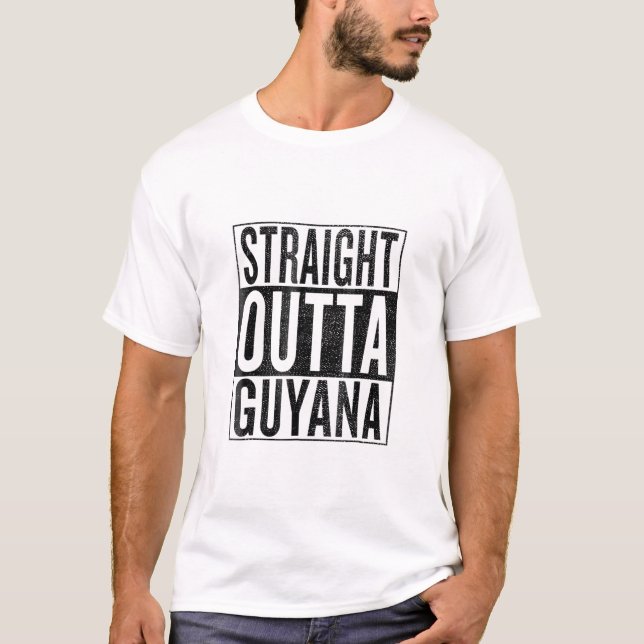 T-shirt Stright Outta Guyana Great Travel (Devant)