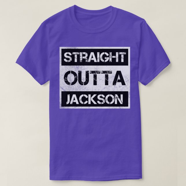 T-shirt Stright Outta Jackson Mississippi Distres Vintages (Design devant)
