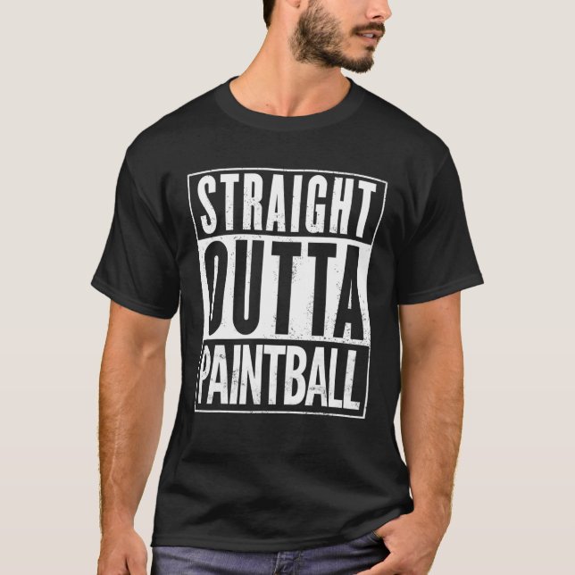 T-shirt Stright Outta Paintball drôle (Devant)