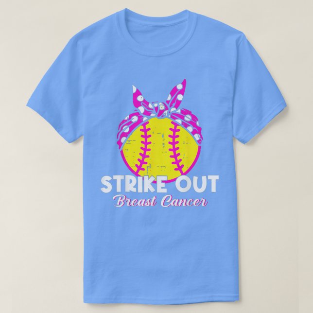 T-shirt Strike Out Breast Cancer Awareness Day Pink Ribbon (Design devant)