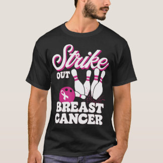 T-shirt Strike Out Breast Cancer Bowling Awareness Women M