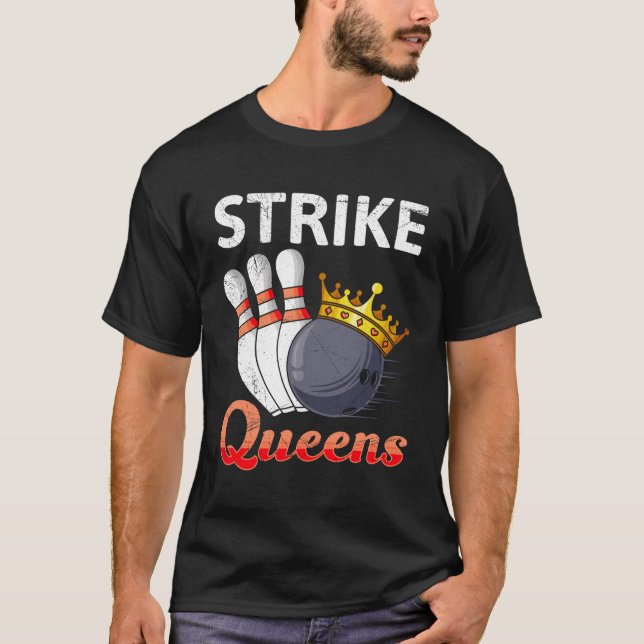T-shirt Strike Queens Bowling Bowler (Devant)