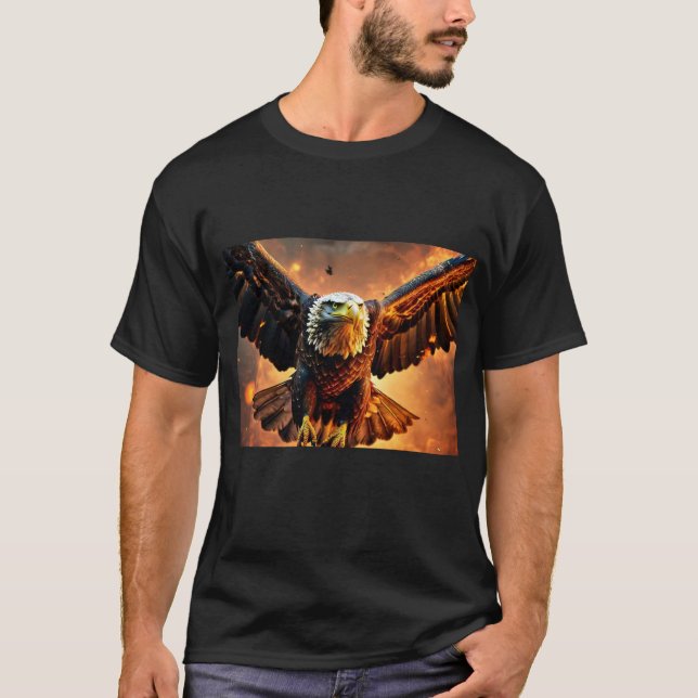 T-shirt "Striking Black Eagle Graphic Tee : Bold et Majest (Devant)