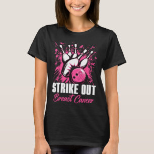 T-shirt Striout Breast Cancer Bowling Pink Ribbon Femmes