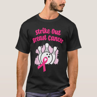 T-shirt Striout Breast Cancer Bowling Ruban rose